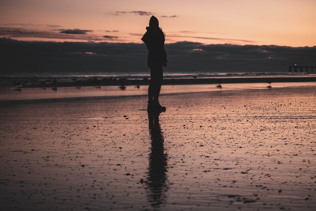 Beach Walking at Sunset